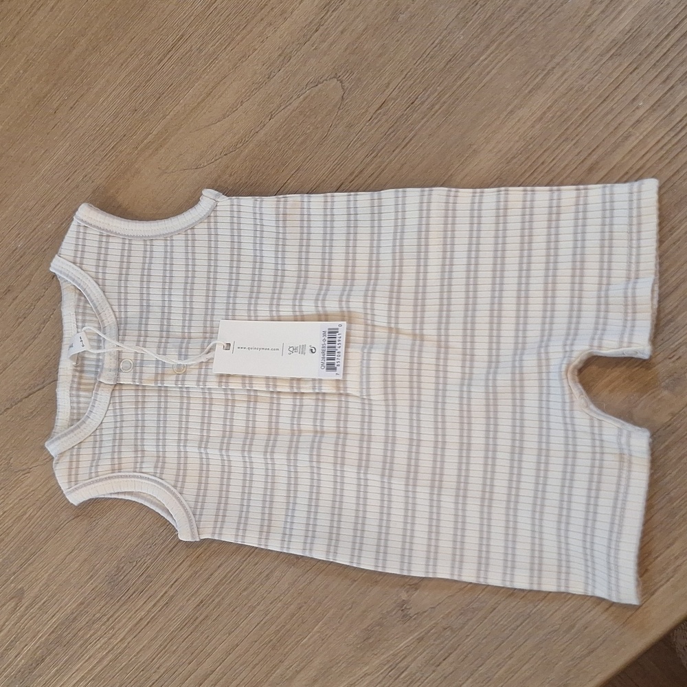 Quincy Mae Ribbed Henley Romper